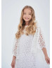 Wide Sleeves White Lace Bohemian Flower Girl Dress Wide Sleeves White Lace Bohemian Flower Girl Dress
